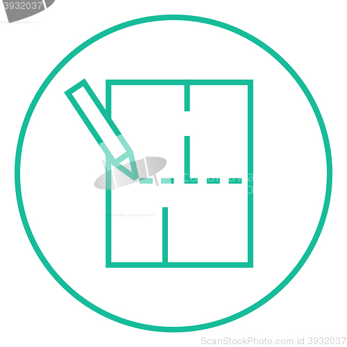 Image of Layout of the house line icon.