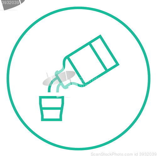 Image of Medicine and measuring cup line icon.