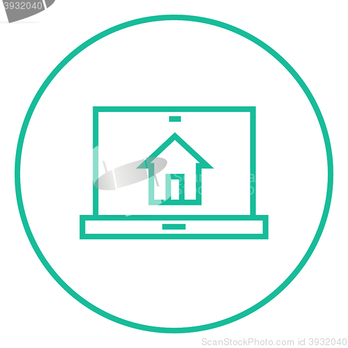 Image of Smart house technology line icon.