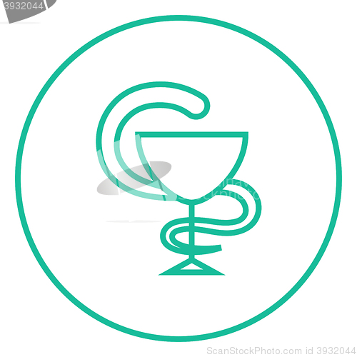 Image of Pharmaceutical medical symbol line icon.