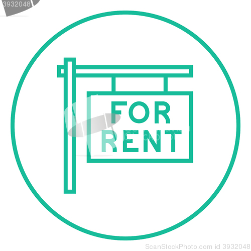 Image of For rent placard line icon.