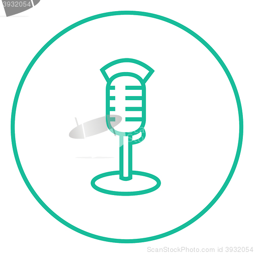 Image of Retro microphone line icon.