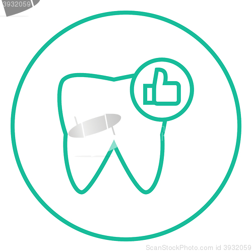 Image of Healthy tooth line icon.