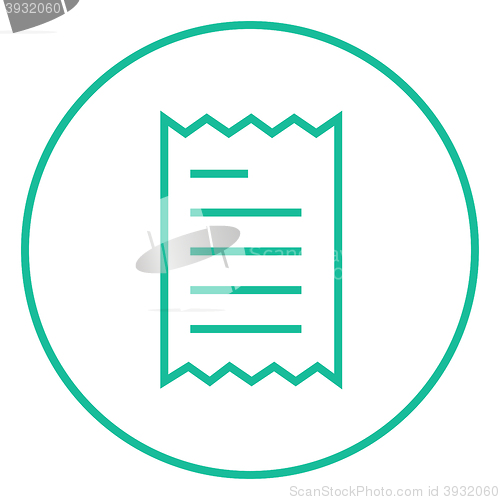 Image of Receipt line icon.