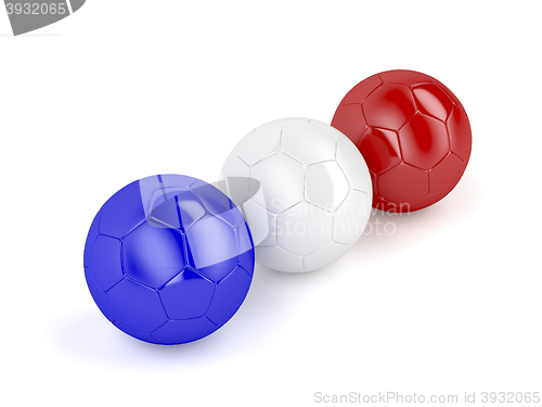 Image of Football balls with flag of France