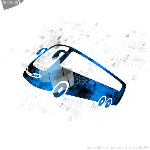 Image of Travel concept: Bus on Digital background