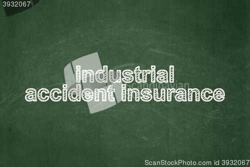 Image of Insurance concept: Industrial Accident Insurance on chalkboard background