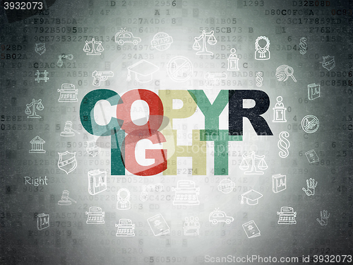 Image of Law concept: Copyright on Digital Data Paper background