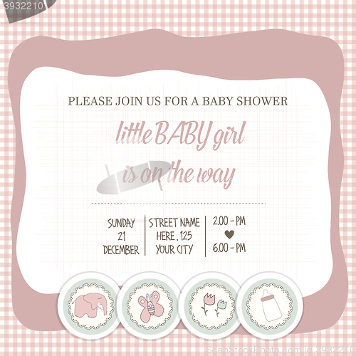 Image of baby girl shower card