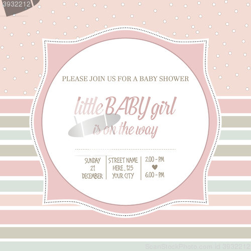 Image of baby girl shower card