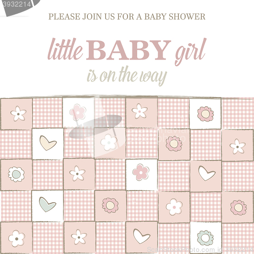 Image of baby girl shower card