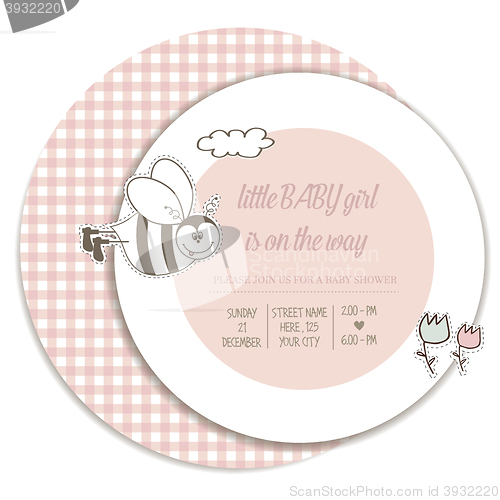 Image of baby girl shower card