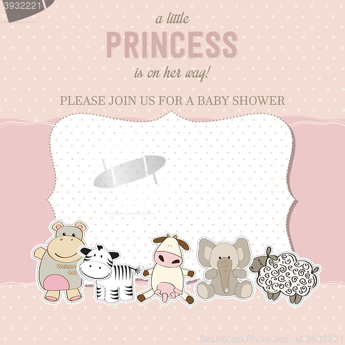 Image of shabby chic baby girl shower card