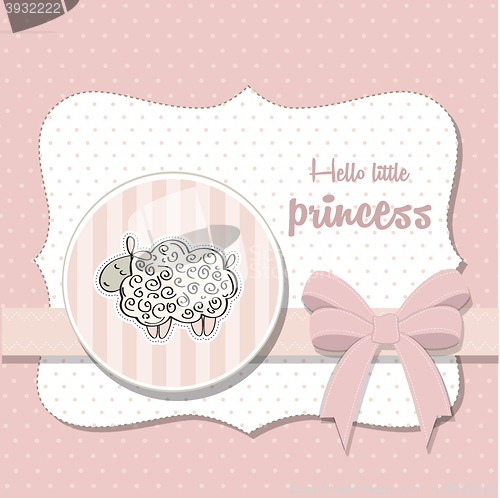 Image of shabby chic baby girl shower card