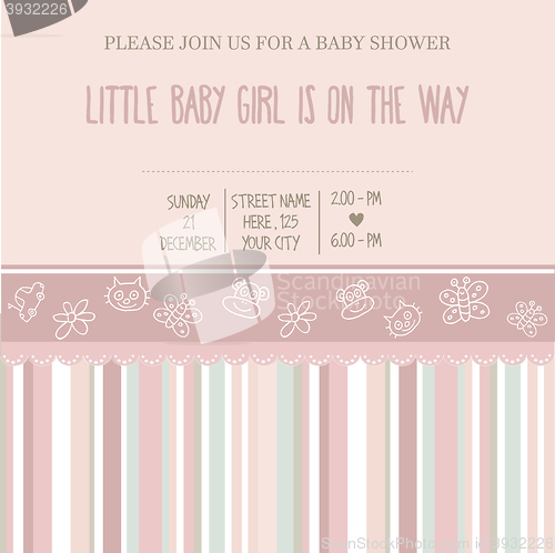 Image of baby girl shower card