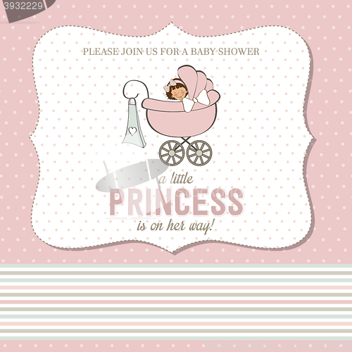 Image of shabby chic baby girl shower card