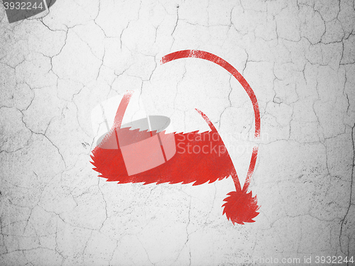 Image of Holiday concept: Christmas Hat on wall background