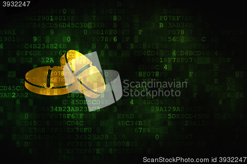 Image of Medicine concept: Pills on digital background