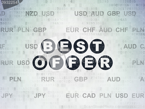 Image of Business concept: Best Offer on Digital Data Paper background