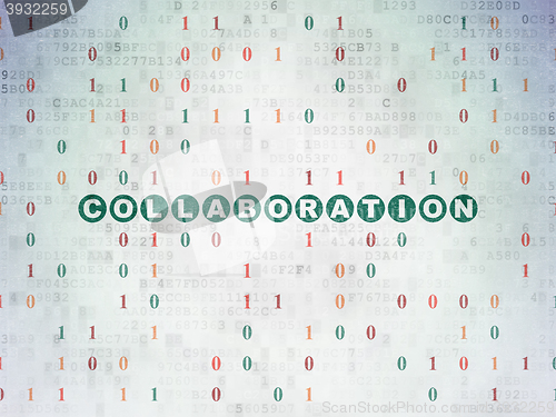 Image of Finance concept: Collaboration on Digital Data Paper background