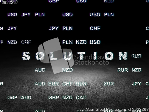 Image of Finance concept: Solution in grunge dark room