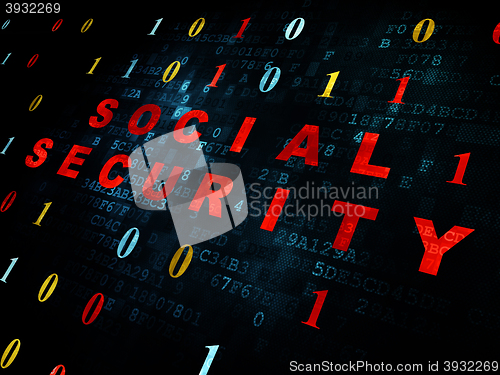 Image of Protection concept: Social Security on Digital background