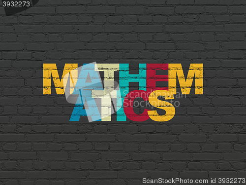 Image of Learning concept: Mathematics on wall background