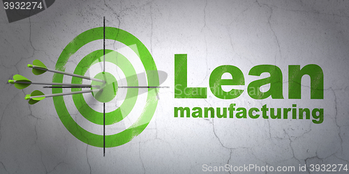 Image of Industry concept: target and Lean Manufacturing on wall background