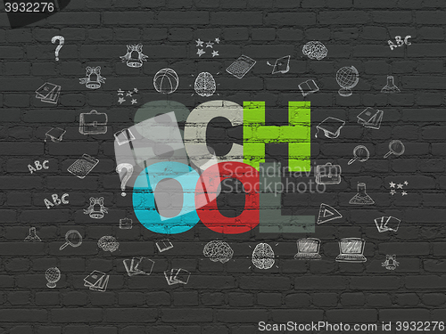 Image of Studying concept: School on wall background