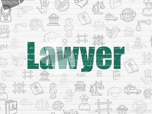 Image of Law concept: Lawyer on wall background