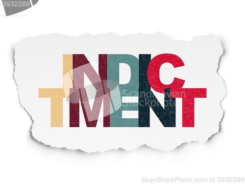 Image of Law concept: Indictment on Torn Paper background