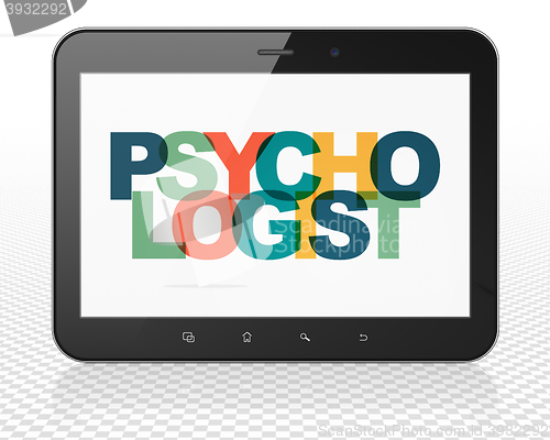 Image of Health concept: Tablet Pc Computer with Psychologist on  display