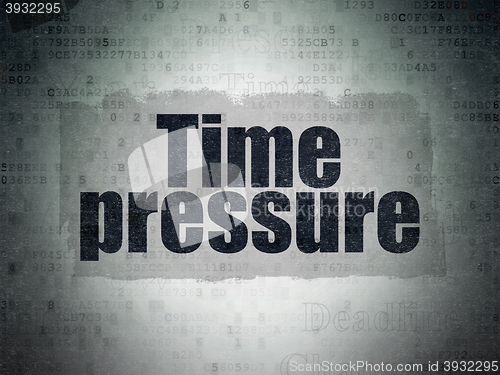 Image of Time concept: Time Pressure on Digital Data Paper background