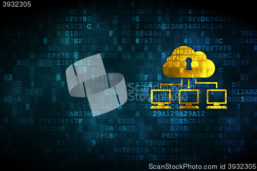 Image of Cloud computing concept: Cloud Network on digital background