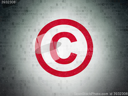Image of Law concept: Copyright on Digital Data Paper background