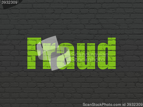 Image of Safety concept: Fraud on wall background