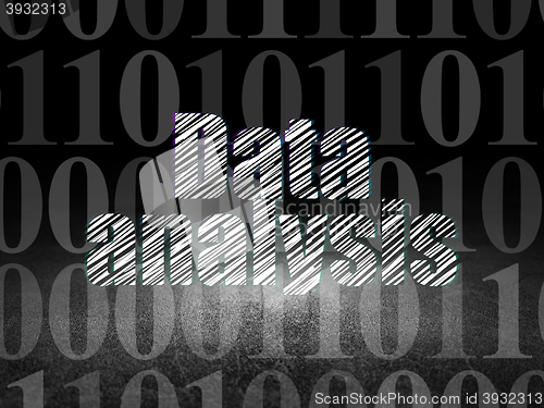 Image of Information concept: Data Analysis in grunge dark room