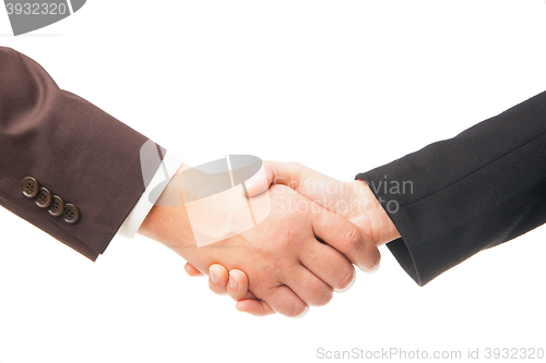 Image of Handshake of two businessmen isolated on white background