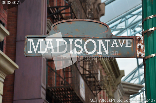 Image of Image of a street sign for Madison Avenue, New York City