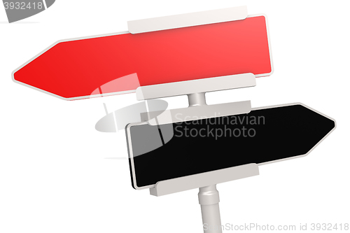 Image of Red and black blank road sign