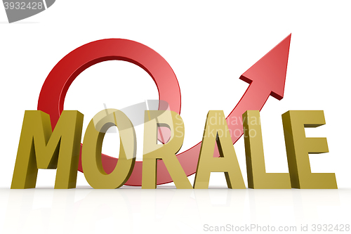 Image of Morale word with red arrow
