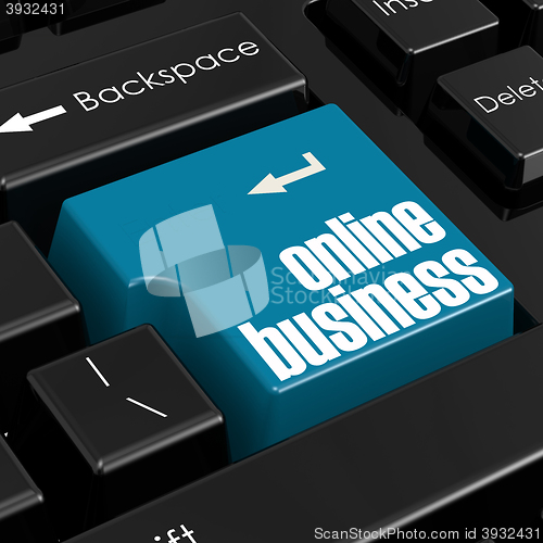Image of Online business enter button on omputer keyboard