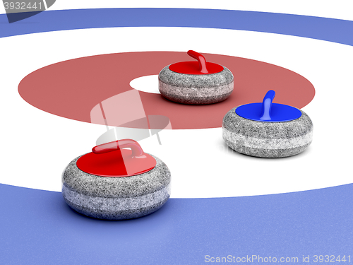 Image of Curling stones on ice