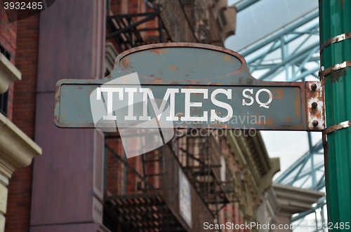 Image of Image of a street sign for Times Square, New York