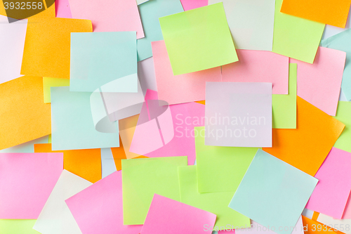 Image of close up of colorful paper stickers