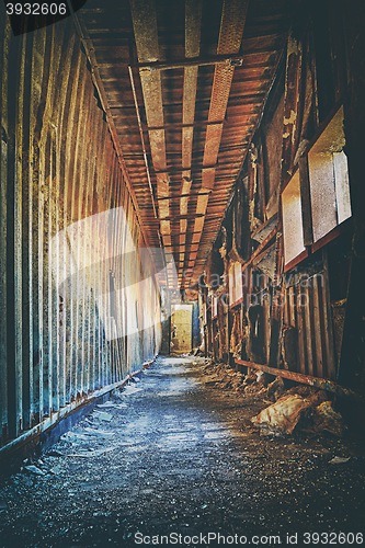 Image of Old abandoned ruin factory damage building inside