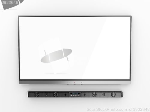 Image of Flat screen tv and soundbar 
