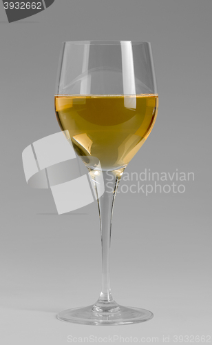 Image of wine glass in grey back