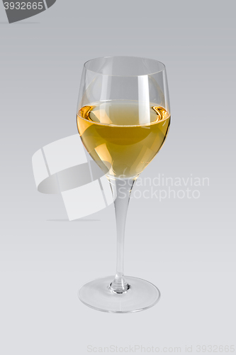 Image of wine glass in grey back