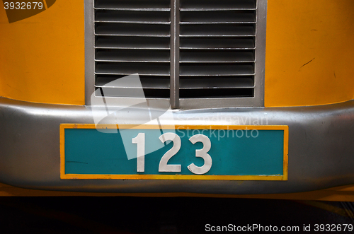 Image of Number plate with 123 number